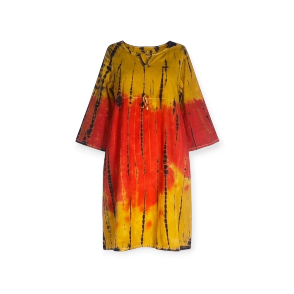 Y2K: new Lucky Brand 𒀭Batik Tie Dye T Shirt Dress 𒀭Jewel Tones 𒀭 12 XXS XS S